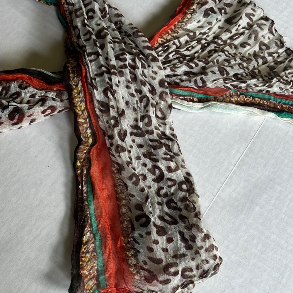Leopard Print Multicolor Scarf